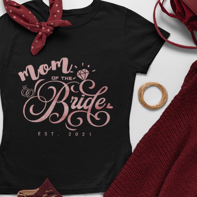 Camiseta Mamá Personalizada de la Novia por Casarse Año Per (Subido por el creador)
