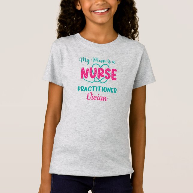 Camiseta Mamá personalizada es enfermera practicante gris (Anverso)
