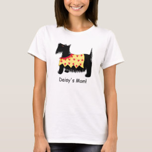 Camiseta Mamá personalizada nombre rojo negro del amarillo