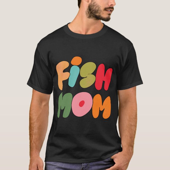 Camiseta Mamá pez (rosa) (Anverso)