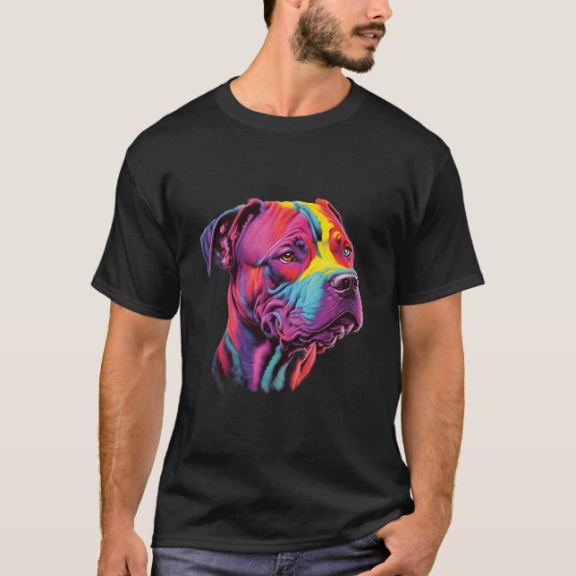 Camiseta Mamá Pitbull Dueña de Pitbull Colorido (Anverso)
