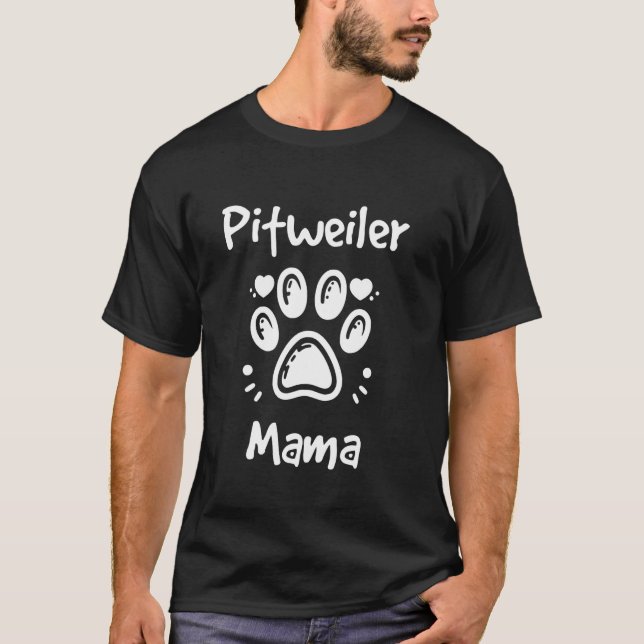 Camiseta Mamá Pitweiler Divertida Pit Bull Terrier Rottweil (Anverso)