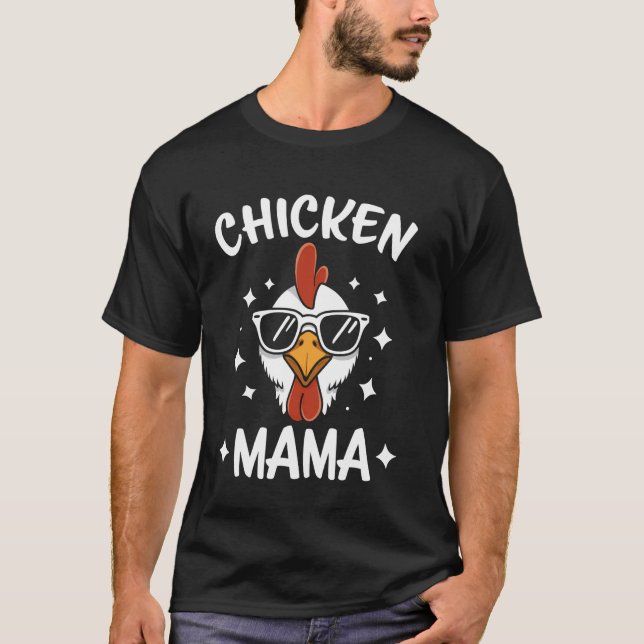 Camiseta Mamá Pollo Pollo Divertido (Anverso)