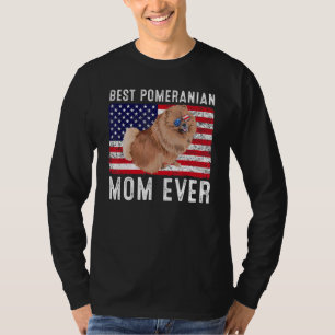 Camiseta Mamá Pomerania Usa Bandera Estadounidense Perro Po