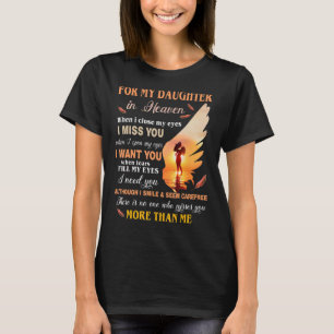 Camiseta Mamá Por Mi Hija En El Cielo Cuando Cierra Los Ojo