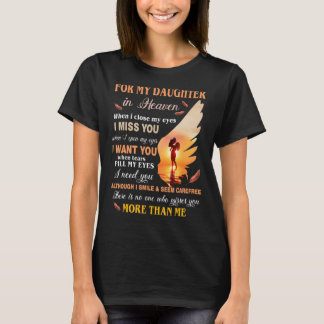 Camiseta Mamá Por Mi Hija En El Cielo Cuando Cierra Los Ojo
