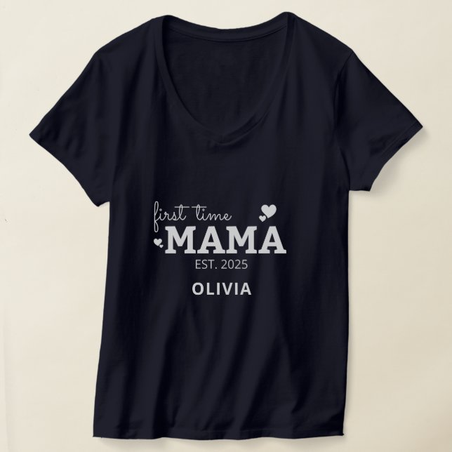 Camiseta mamá por primera vez esperando regalo de Día de la (Distribución )