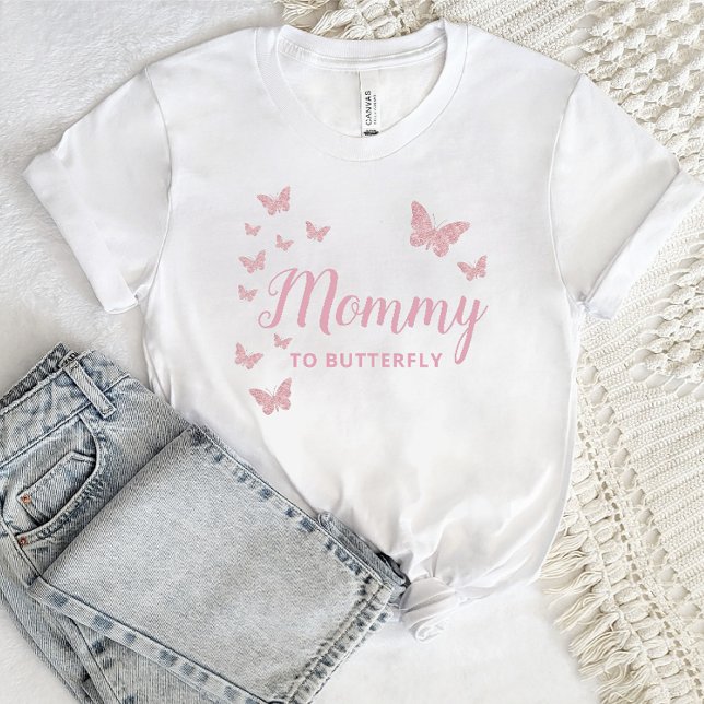 Camiseta Mamá por ser, mariposas bebé ducha personalizada (Subido por el creador)
