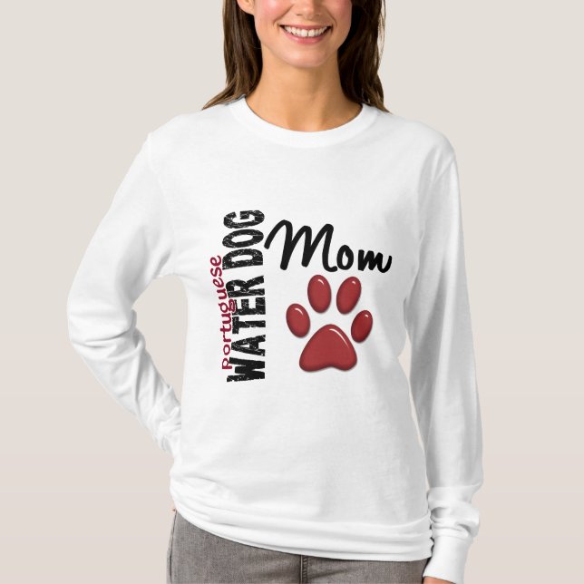 Camiseta Mamá portuguesa 2 del perro de agua (Anverso)
