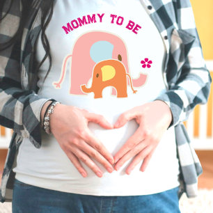 Camiseta Mamá Porvenir Elefante Rosa con Bebé