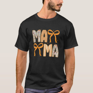 Camiseta Mama Preppy Coquette Bows Autumn Fall Thanksgiving