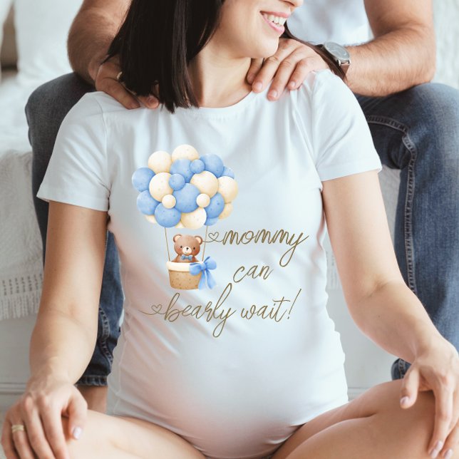Camiseta Mamá puede esperar a que el oso azul de Teddy Baby (Subido por el creador)