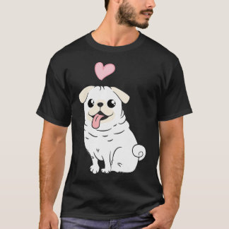Camiseta Mamá Pug - Diseño de silueta de Pug angustiado