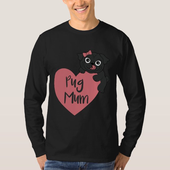 Camiseta Mamá Pug Love Heart Classic T-Shirt 233 (Anverso)