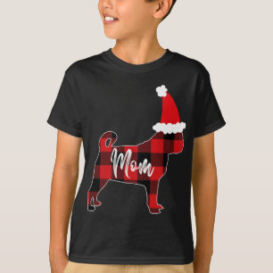 Camiseta Mamá Pug Navidades de Perro Mama Pajama Red Plaid 