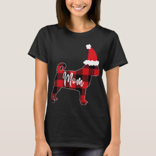 Camiseta Mamá Pug Navidades de Perro Mama Pajama Red Plaid