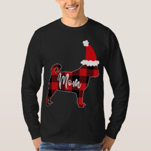 Camiseta Mamá Pug Navidades de Perro Mama Pajama Red Plaid