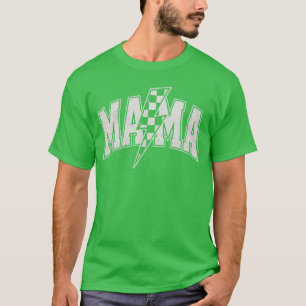Camiseta Mama Rayo Relámpago a Cuadros Varsity Mamá Mujeres