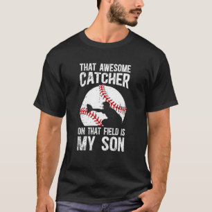 Camiseta Mamá Receptora de Béisbol Orgullosa Mamá Receptora