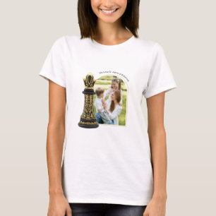Camiseta MAMÁ Reina de mi vida, Escritura Dorada Ajedrez Ne