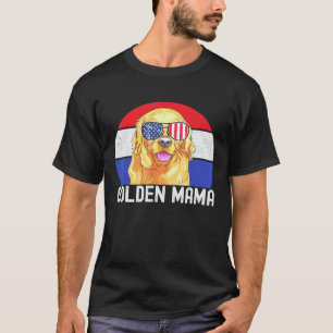 Camiseta Mamá Retriever Dorado Patriótica Divertida Vintage