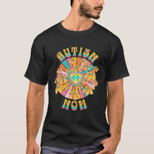 Camiseta Mamá Retro Autismo Floral Conciencia y Aceptación