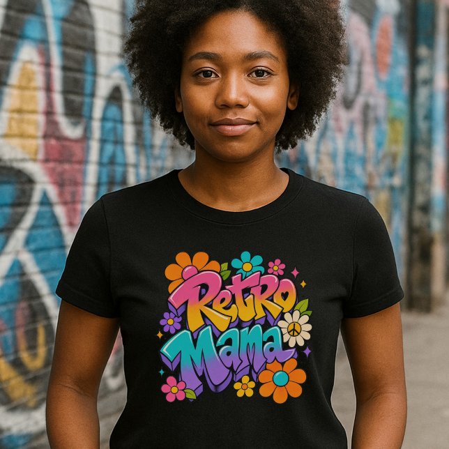 Camiseta Mamá Retro Floral (Subido por el creador)