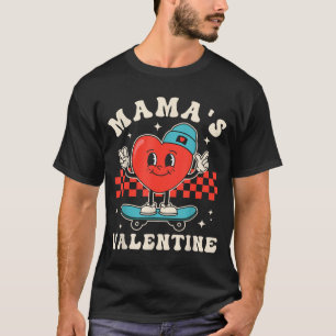 Camiseta Mamá retro genial es corazón lindo valentín chicos