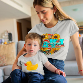Camiseta Mamá Retro Gráfica Floral Casual