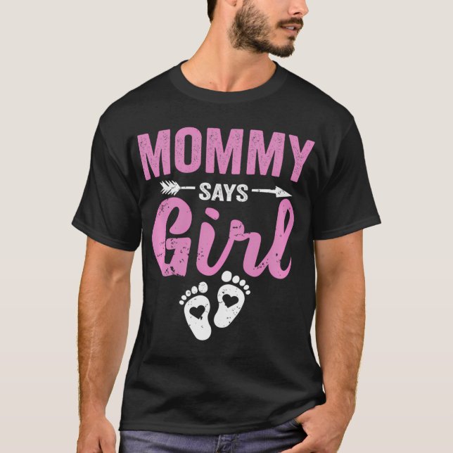 Camiseta Mamá reveladora de género dice que la Fiesta del b (Anverso)