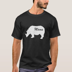 Camiseta Mama Rhino Animal Tee Padre Día Madre Hijo Cuerdo