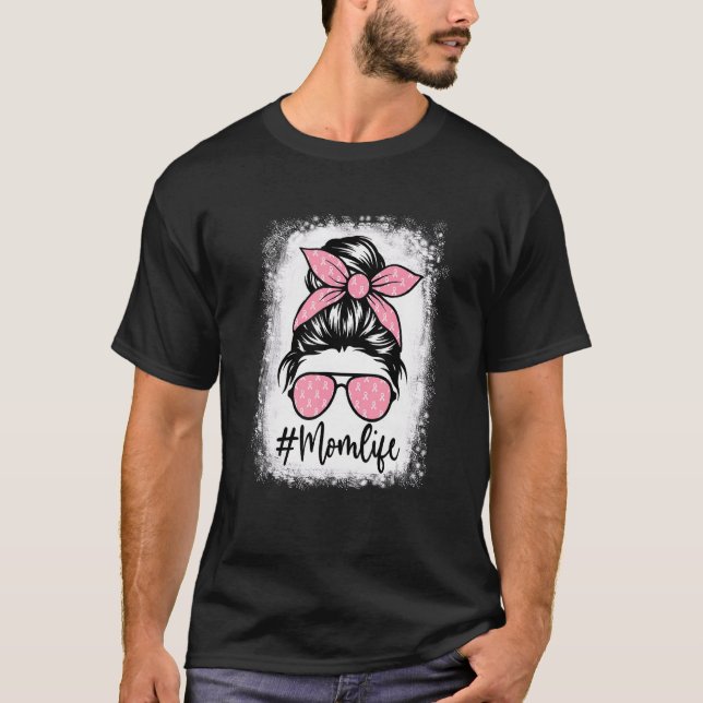 Camiseta Mamá rosa leopardo blanqueada vive desordenada mad (Anverso)