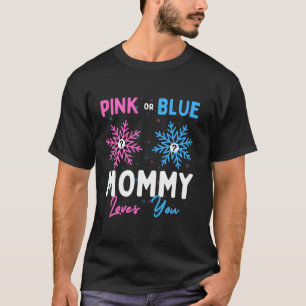 Camiseta Mamá rosa o azul ama a tu bebé de copo de nieve gé