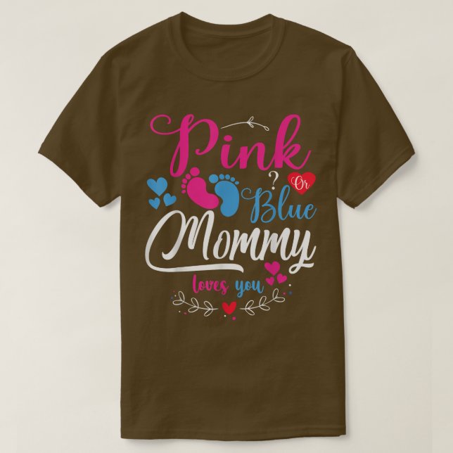 Camiseta Mamá rosa o azul ama a tu bebé género revelar Pa (Diseño del anverso)