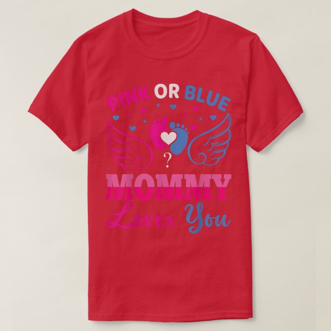 Camiseta Mamá rosa o azul ama a tu bebé género revelar Pa (Diseño del anverso)