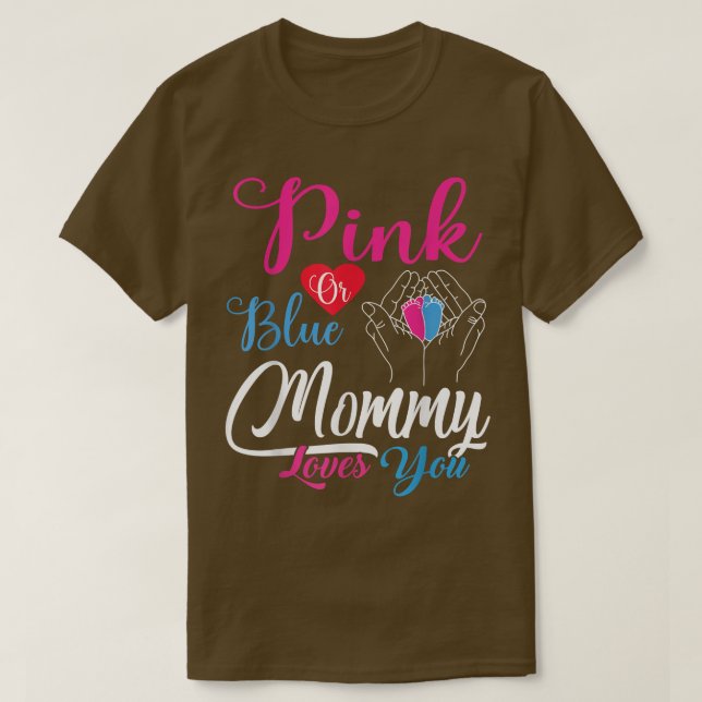 Camiseta Mamá rosa o azul ama a tu bebé género revelar un (Diseño del anverso)