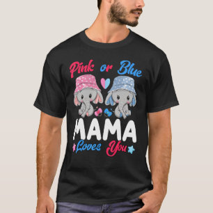 Camiseta Mamá Rosa O Azul Te Ama Elefantes Género Bebé