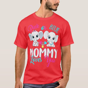 Camiseta Mamá Rosa O Azul Te Ama Elefantes-Género Del Bebé