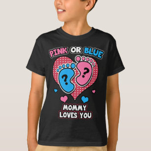 Camiseta Mamá Rosa O Azul Te Ama Género Revelar Bebé Sh