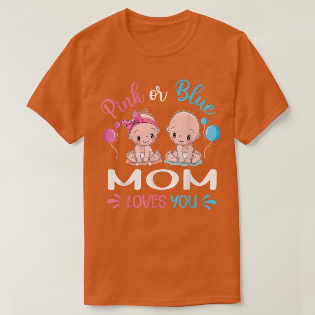 Camiseta Mamá Rosa O Azul Te Ama Graciosa Revelación De Gén (Diseño del anverso)