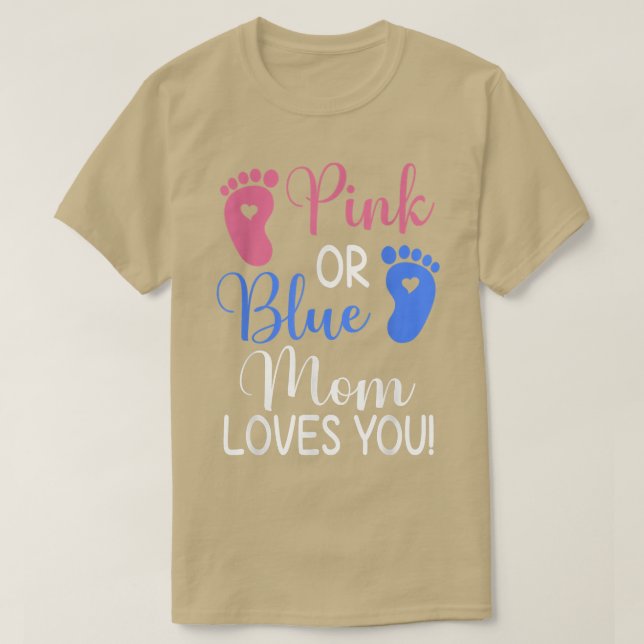 Camiseta Mamá rosa o azul te ama la divertida revelación de (Diseño del anverso)