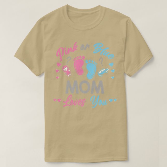 Camiseta Mamá Rosa O Azul Te Ama Revelación De Género (Diseño del anverso)