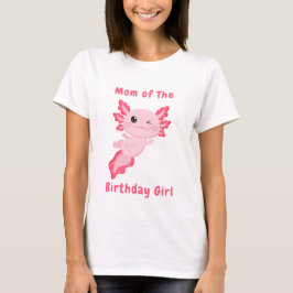 Camiseta Mamá rosa personalizada del chica de cumpleaños ax