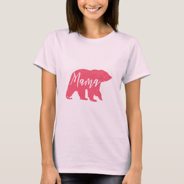 Camiseta Mamá rosada Bear (Anverso)