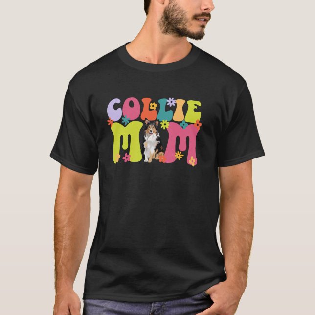 Camiseta Mamá Rough Collie De Un Rough Collie Groovy Rough  (Anverso)