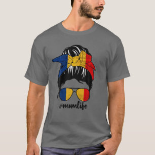 Camiseta Mamá rumana desordenada poda Rumania Orgullo patri