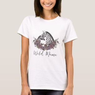Camiseta Mamá Salvaje Safari de Cebra Fiesta de Bebé Mamá
