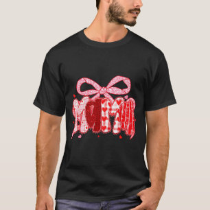 Camiseta Mamá San Valentín Coqueta Rosa Lazo Floral Mujeres