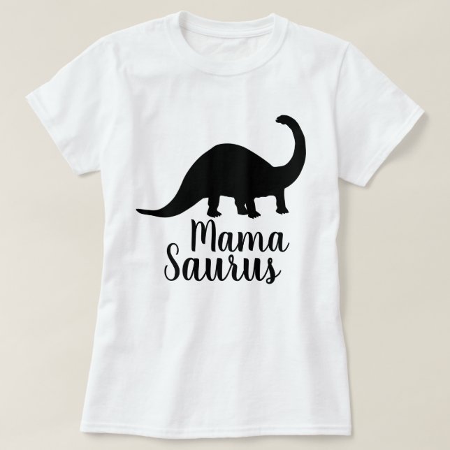 Camiseta Mamá Saurus Brontosaurus Silhouette (Diseño del anverso)