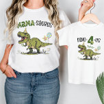 Camiseta Mama-saurus Dinosaur Theme Kids Birthday Fiesta<br><div class="desc">Esta super linda camiseta unisex de las mujeres Mama-saurus, diseñada para coincidir con los años de cumpleaños de los niños 1-5, diseños de dinos familiares a juego, es la pieza perfecta para usar en la divertida fiesta de cumpleaños de tu pequeño de dinosaurio Jurásico - ¡súper lindo momento de mantenimiento...</div>